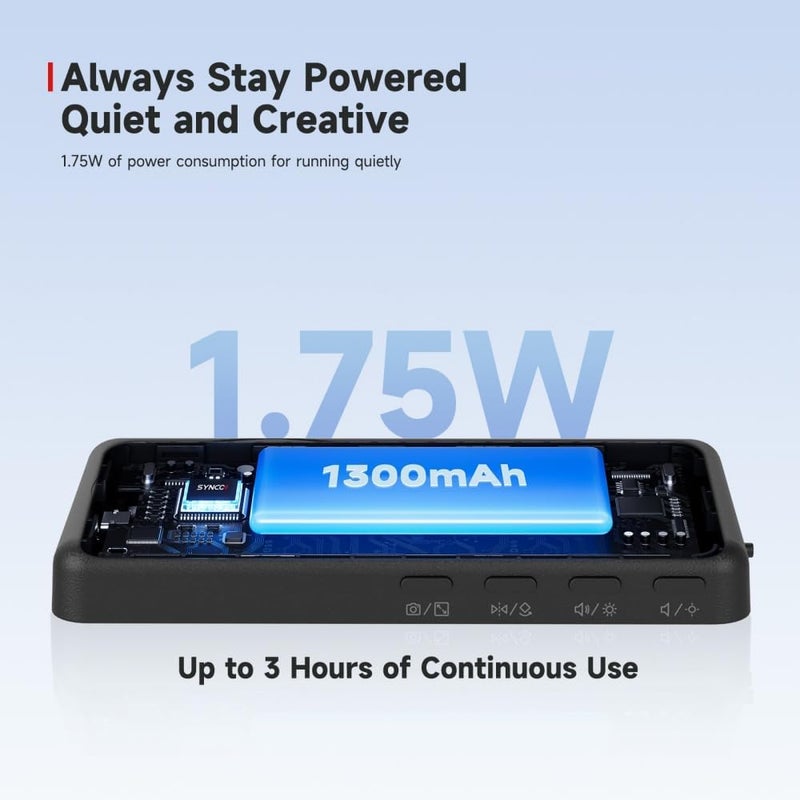 synco شاشة مراقبة سيلفي Xview M4 لهاتف vlog لكاميرا iPhone و Android الخلفية، شاشة سيلفي مغناطيسية سوداء مع مكبر صوت مدمج للبث المباشر على YouTube و TikTok - Image 3